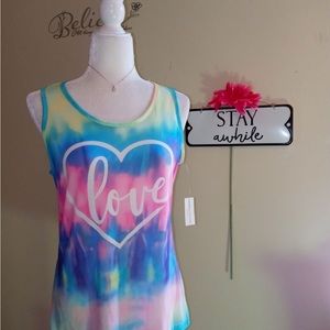 Womens XL Tiedye Love Tank Top Just in time for Valentines Day ❤️❣️❤️ #NWT